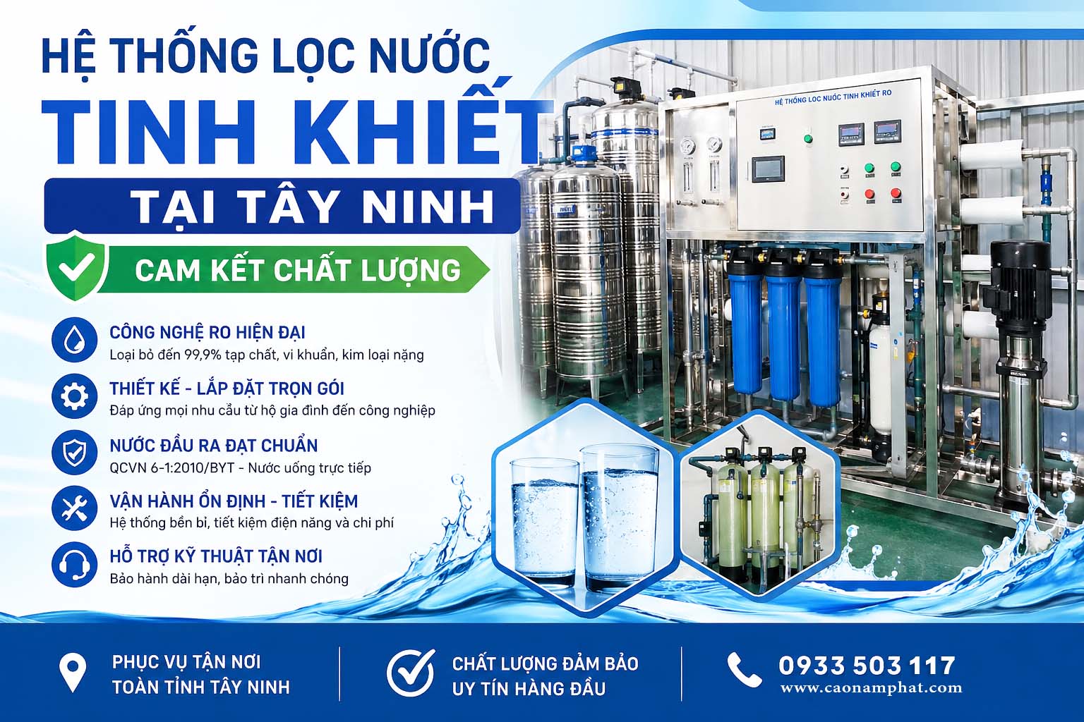 Hệ Thống Lọc Nước Tinh Khiết Tại Tây Ninh - Cam kết chất lượng