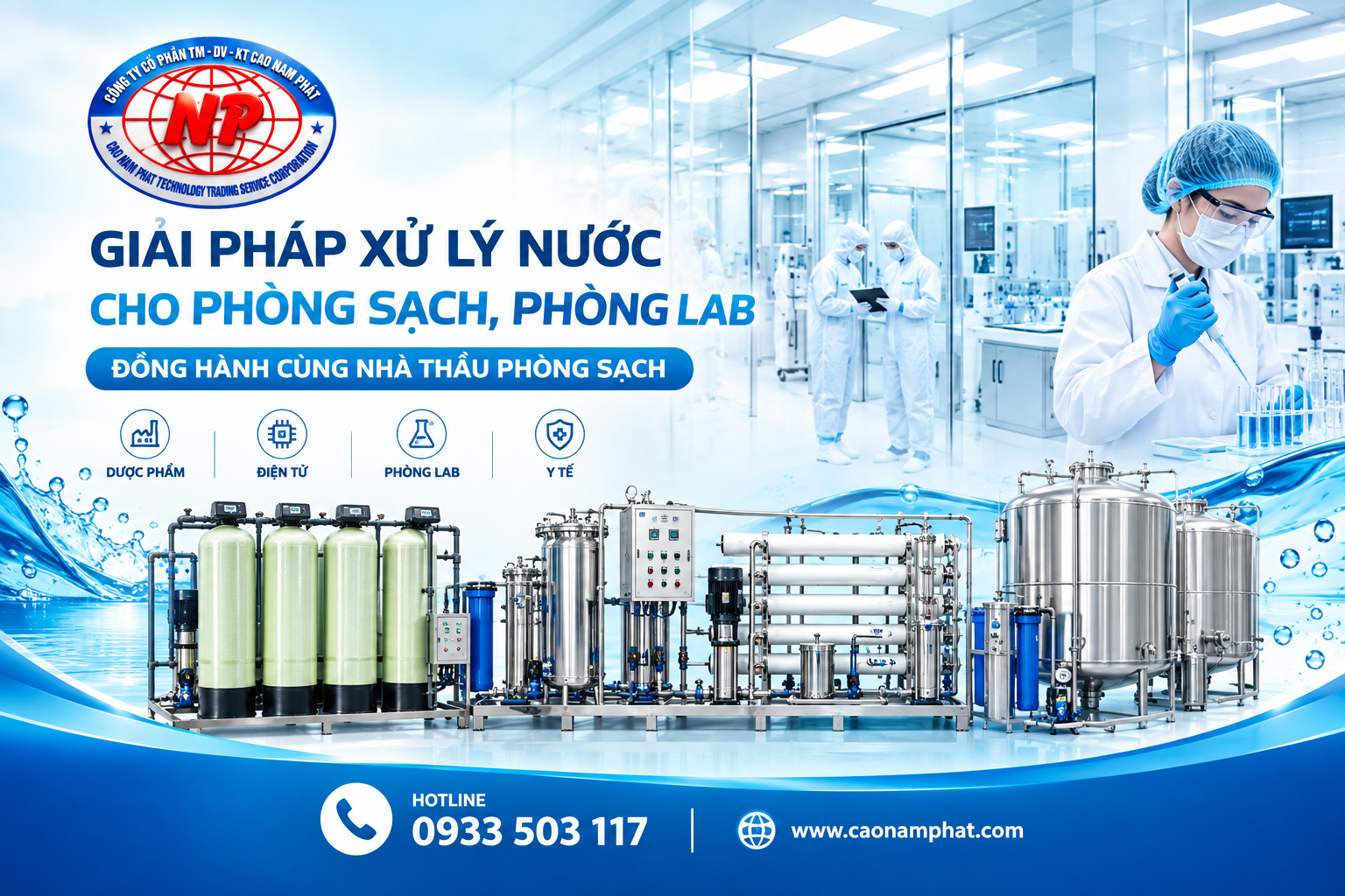 Hệ Thống Xử Lý Nước Cho Phòng Sạch, Phòng Lab  Cao Nam Phát