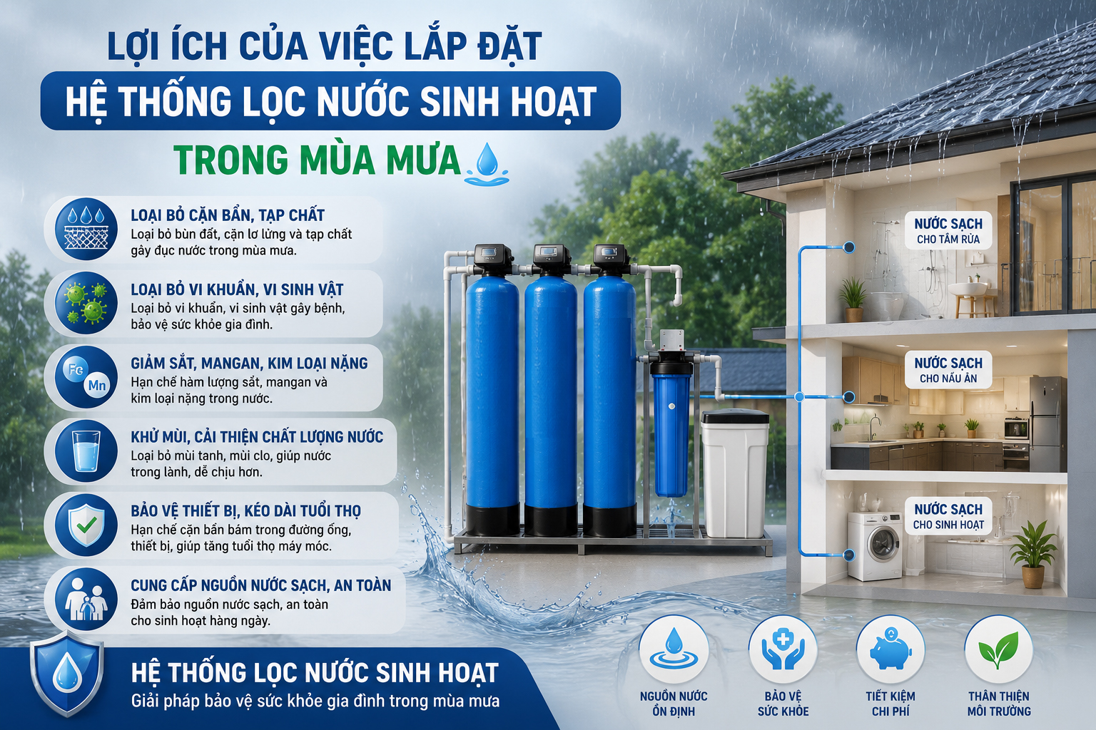 Lợi Ích Của Việc Lắp Đặt Hệ Thống Lọc Nước Sinh Hoạt Trong Mùa Mưa