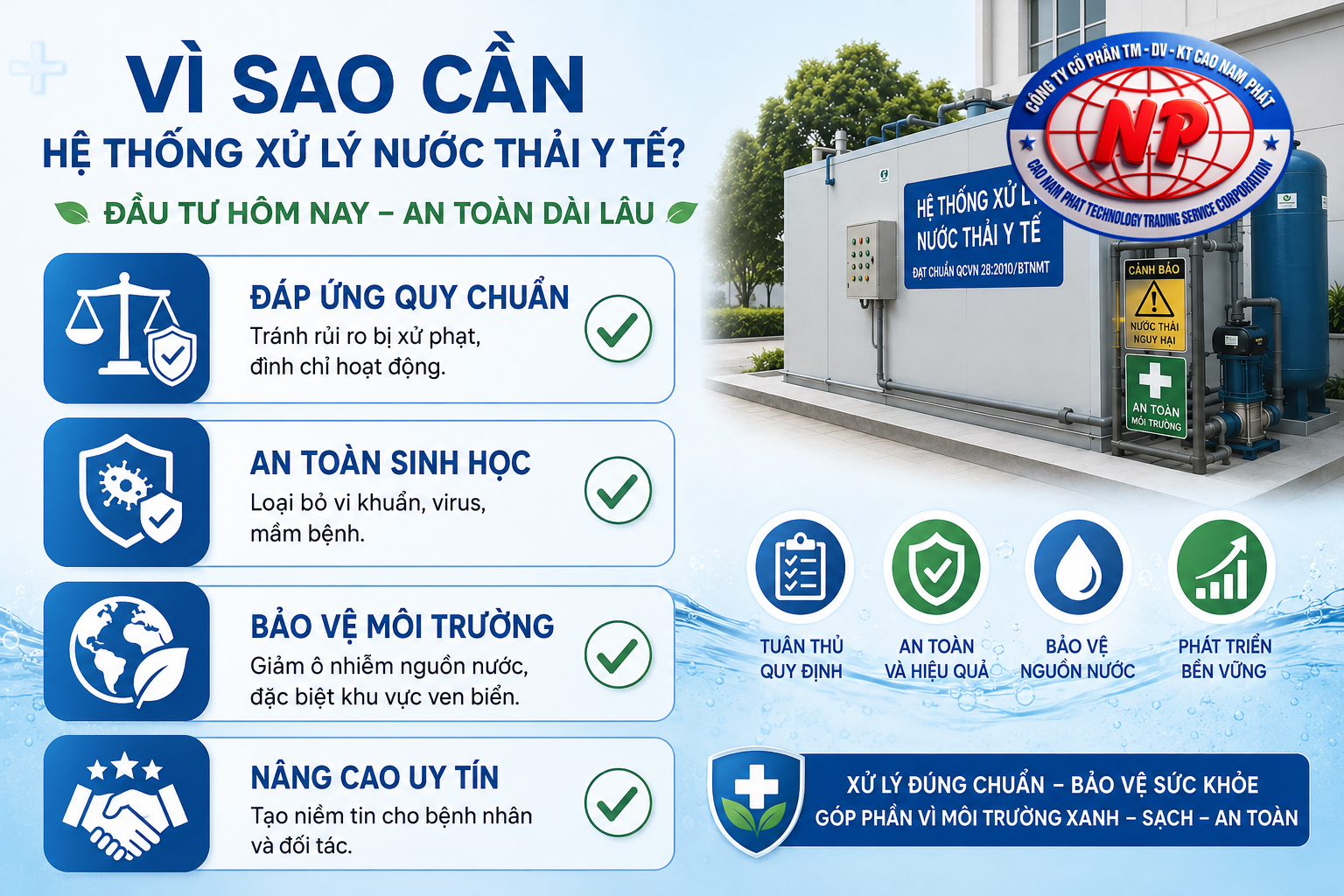 Vì sao cần hệ thống xử lý nước thải y tế