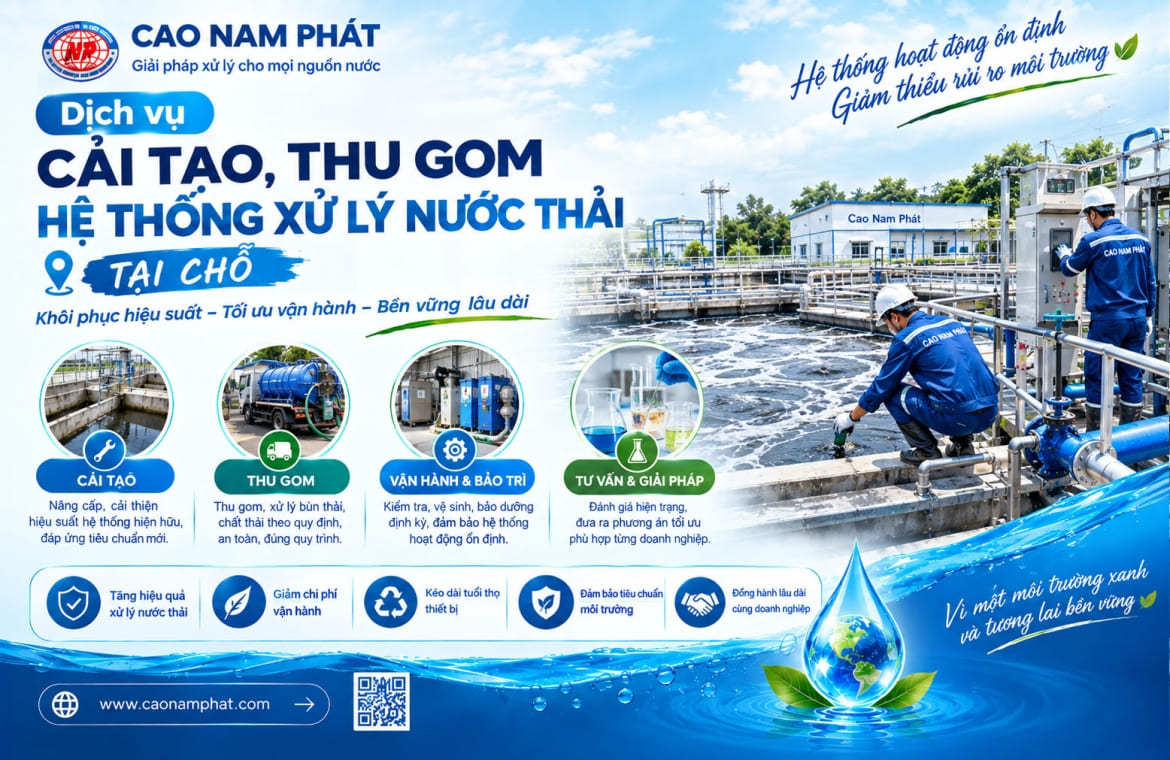 Dịch vụ cải tạo hệ thống xử lý nước thải tại Cao Nam Phát