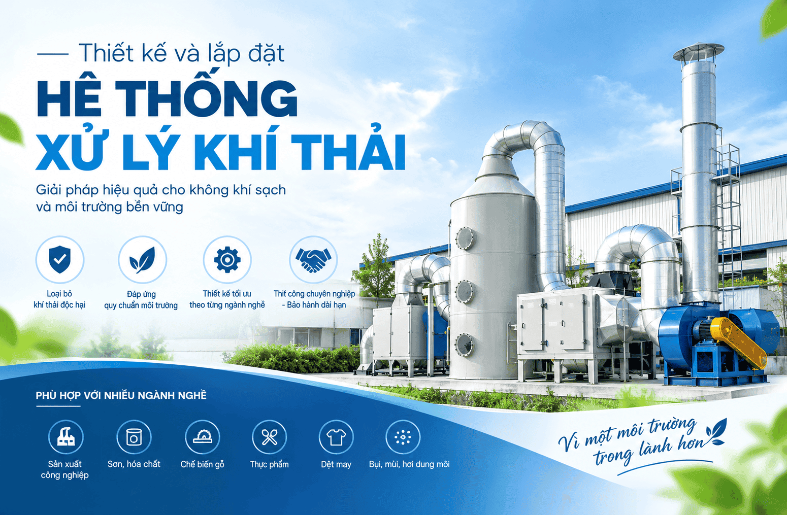 Thiết kế thi công hệ thống xử lý khí thải 