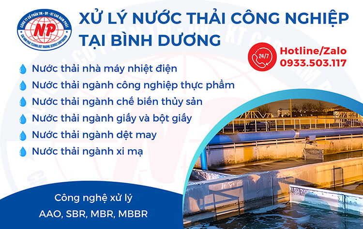 xử lý nước thải sản xuất công nghiệp tại Bình Dương