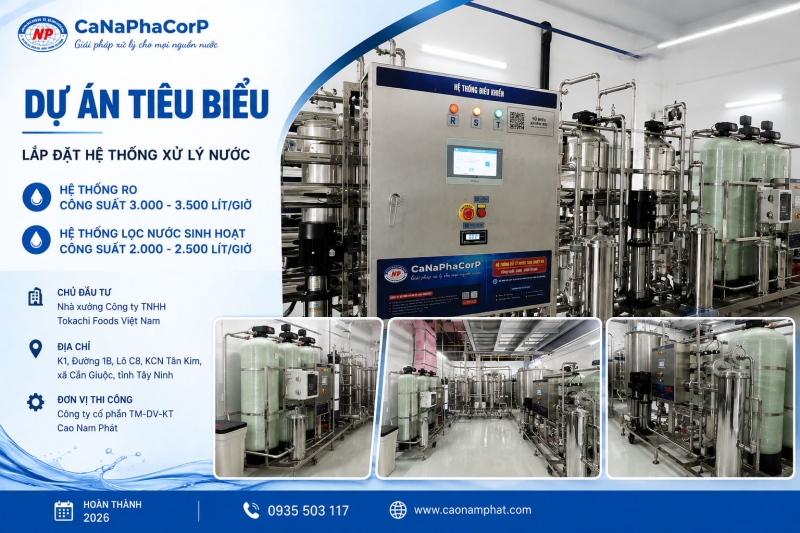 Công ty TNHH Tokachi Foods Việt Nam - Hệ thống RO công suất 3000 -3500 lít/giờ và Hệ thống lọc nước sinh hoạt 2000 -2500 lít/giờ