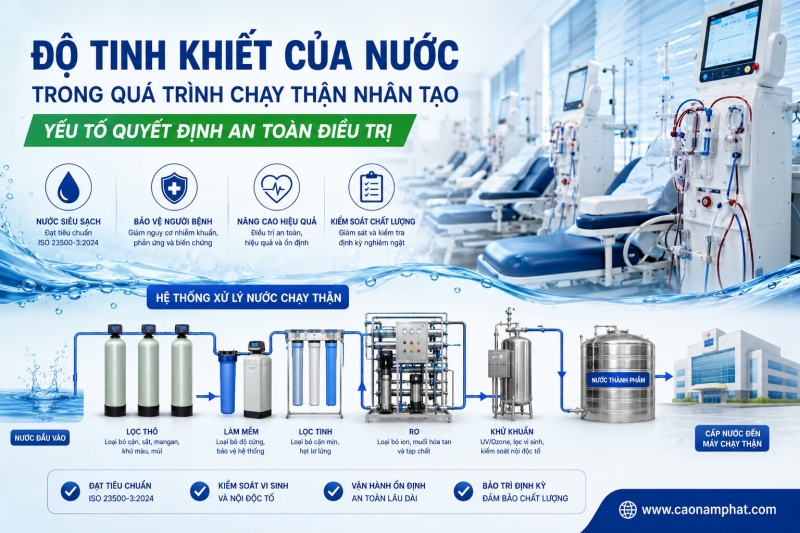 Độ Tinh Khiết Của Nước Trong Quá Trình Chạy Thận Nhân Tạo – Yếu Tố Quyết Định An Toàn Điều Trị