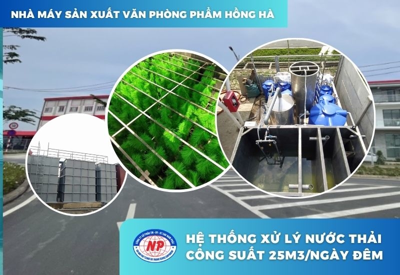 NHÀ MÁY SẢN XUẤT VĂN PHÒNG PHẨM HỒNG HÀ  - Dự án hệ thống xử lý nước thải công suất 25m3/ngày đêm