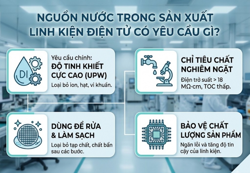Nguồn Nước Trong Sản Xuất Linh Kiện Điện Tử Có Yêu Cầu Gì? 