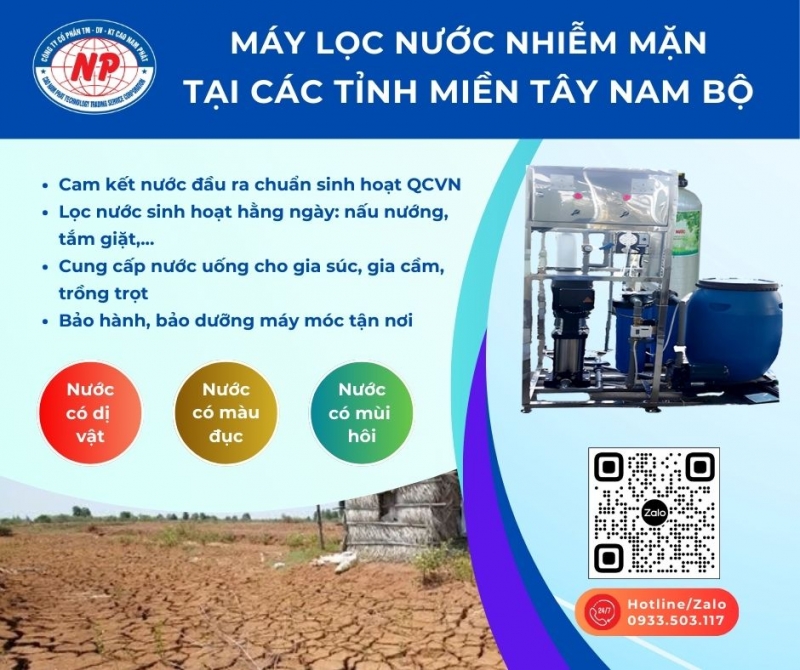 Xử lý nước nhiễm mặn, nhiễm lợ tại các tỉnh Miền Tây Nam Bộ
