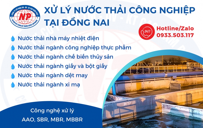 Xử lý nước thải công nghiệp tại tỉnh Đồng Nai