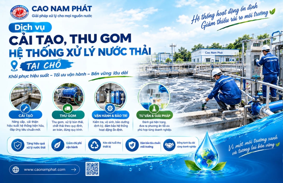 Dịch vụ cải tạo, thu gom hệ thống xử lý nước thải tại chỗ