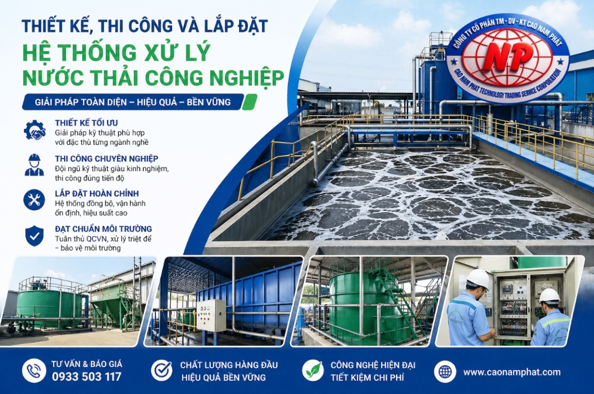 Thiết kế,Thi Công và Lắp Đặt Hệ Thống Xử Lý Nước Thải Công Nghiệp