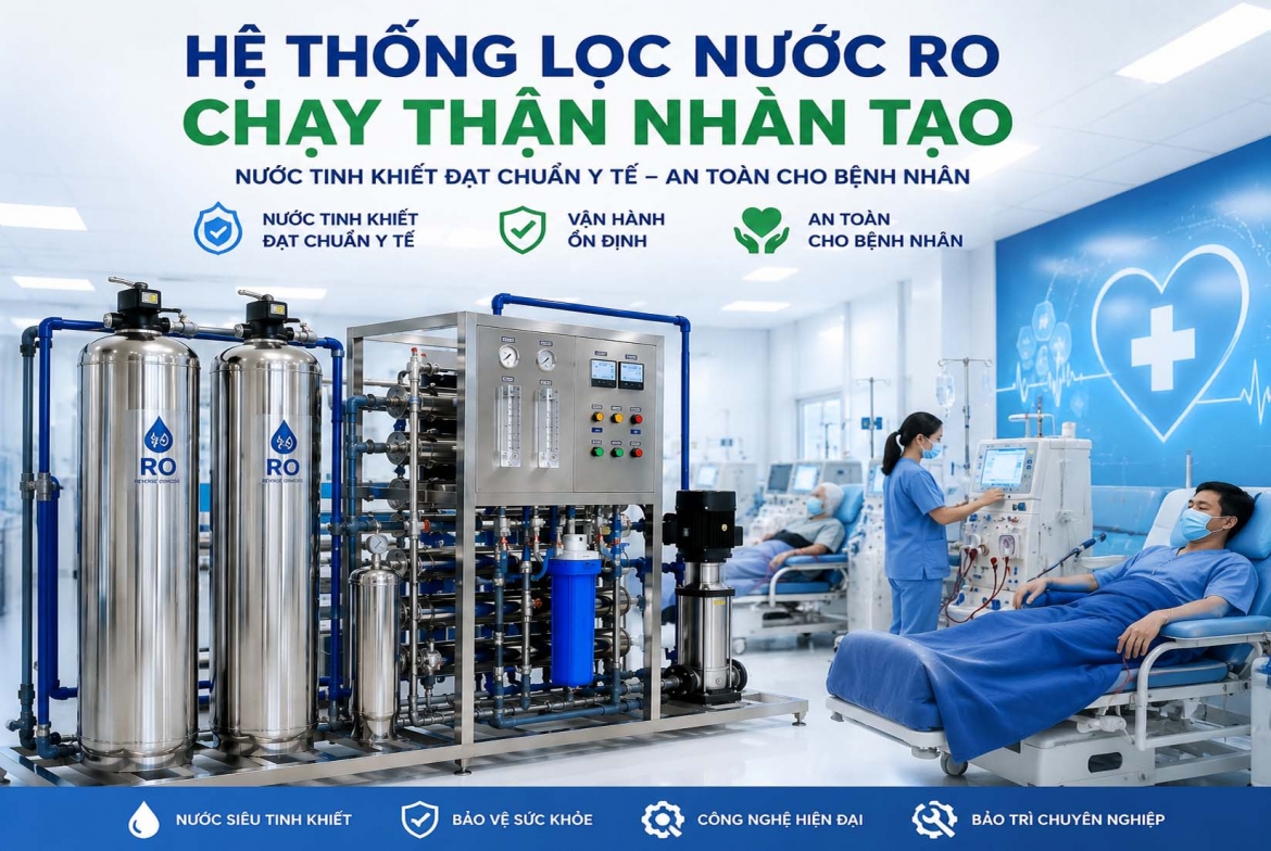 Hệ Thống Lọc Nước RO Chạy Thận Nhân Tạo Đạt Chuẩn Y Tế Cho Bệnh Viện Và Phòng Khám