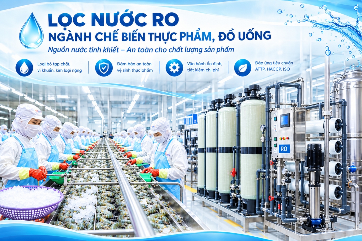 Lọc nước RO ngành chế biến thực phẩm, đồ uống