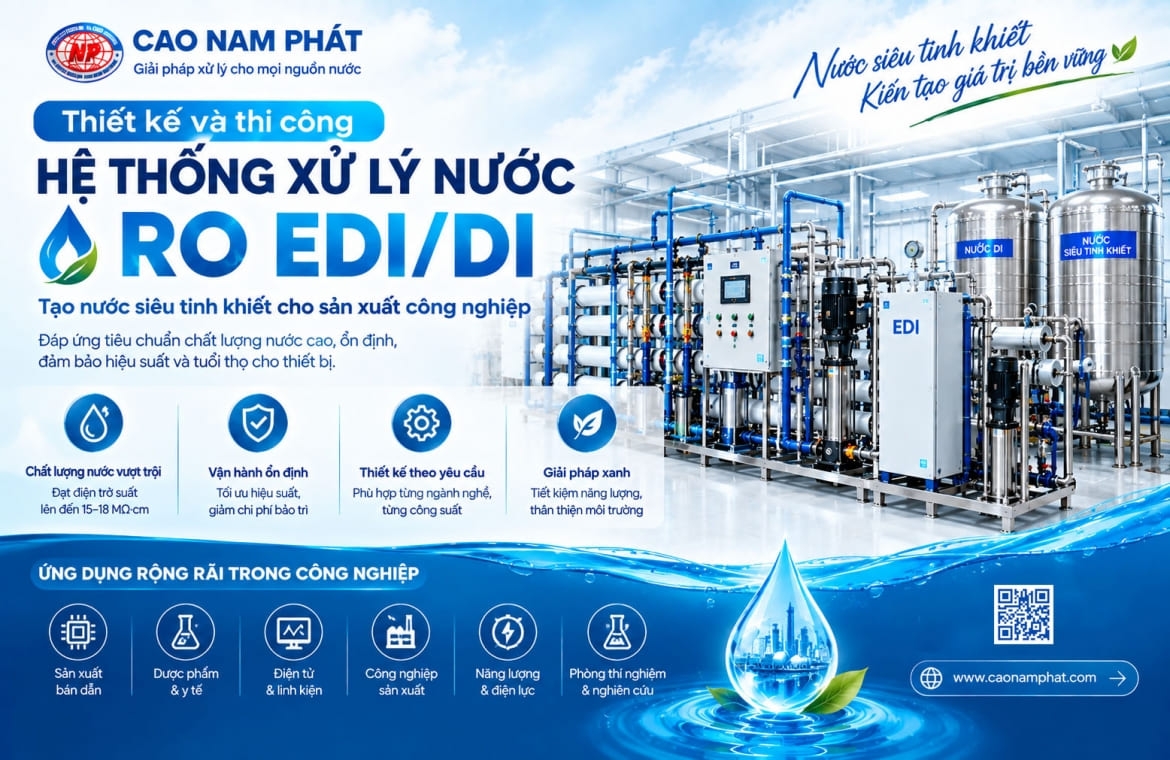 Thiết kế thi công hệ thống xử lý nước RO EDI/DI