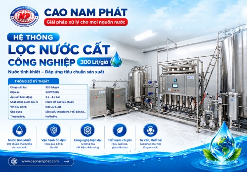 Hệ thống lọc nước cất công nghiệp 300 Lít/giờ